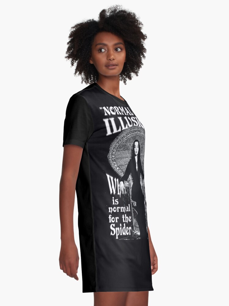 Alternate view of Morticia Addams-"Normal Is An Illusion..." Graphic T-Shirt Dress