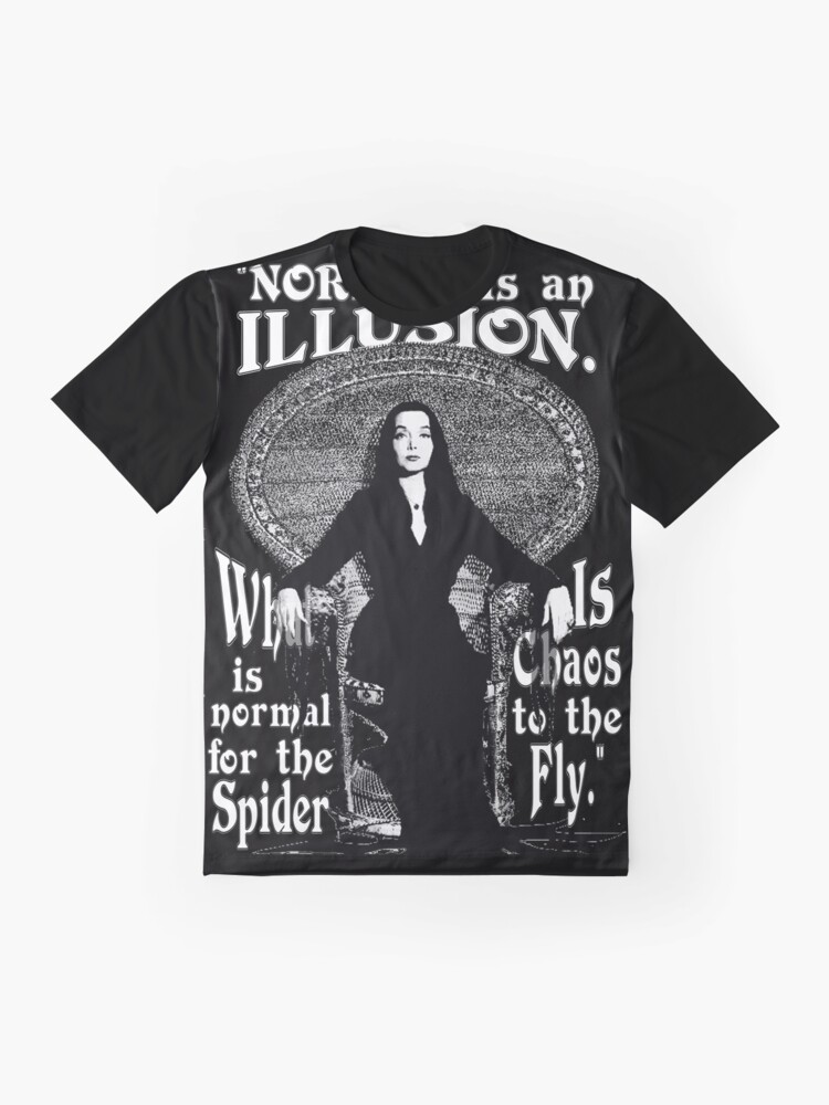 Alternate view of Morticia Addams-"Normal Is An Illusion..." Graphic T-Shirt