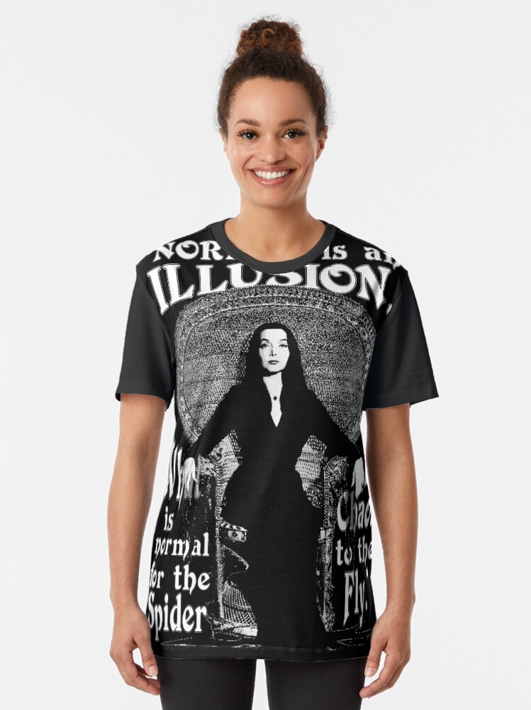 Alternate view of Morticia Addams-"Normal Is An Illusion..." Graphic T-Shirt