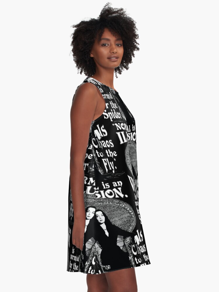 Alternate view of Morticia Addams-"Normal Is An Illusion..." A-Line Dress