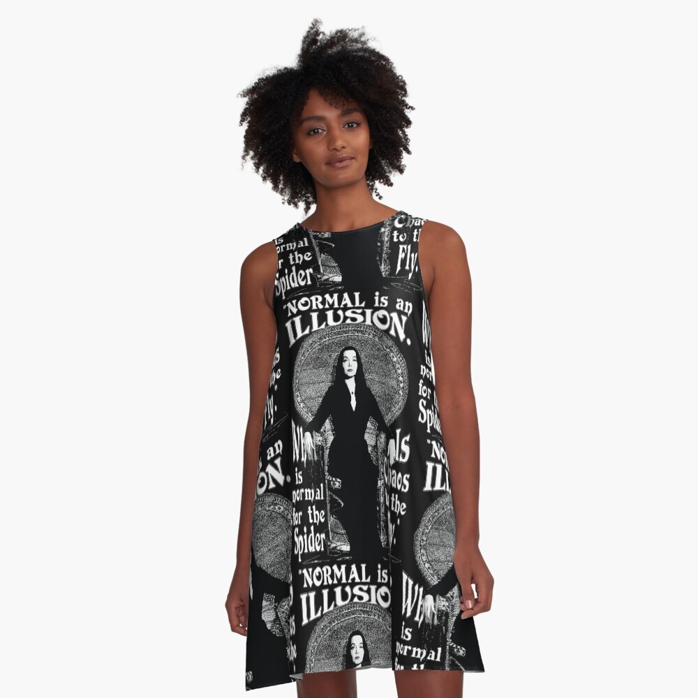 Morticia Addams-"Normal Is An Illusion..." A-Line Dress