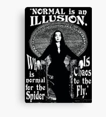 Lienzo Morticia Addams: "Normal es una ilusión ..."