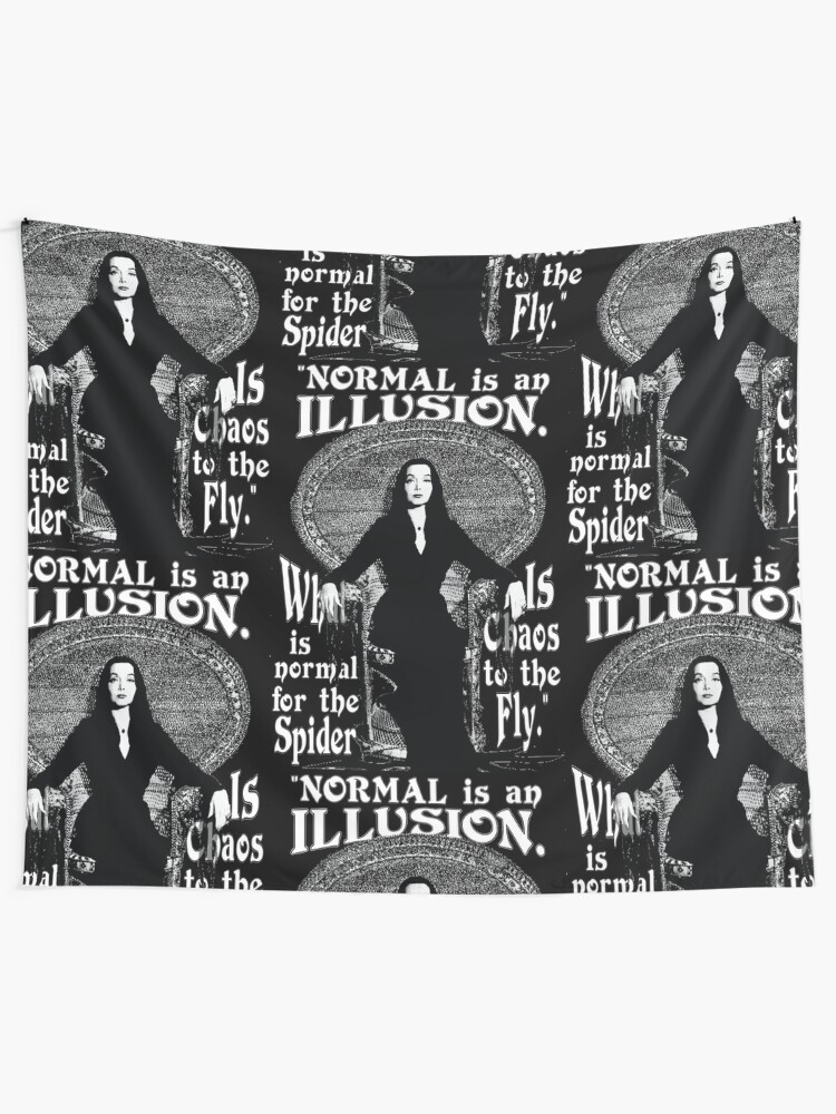 Alternate view of Morticia Addams-"Normal Is An Illusion..." Tapestry