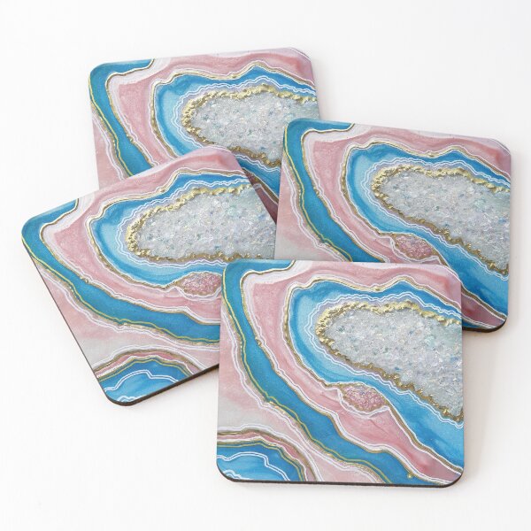 Item preview, Agate geode Gold, Pearl, Blue Pink designed and sold by Sandytov.