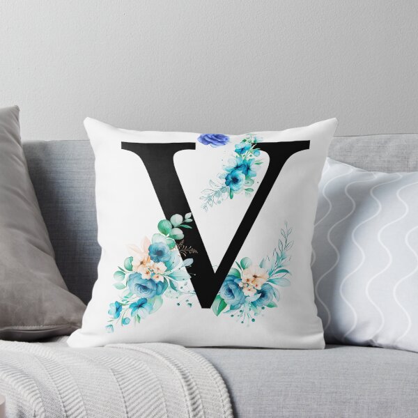 Item preview, Monogram V with Blue roses designed and sold by Onlaugh.
