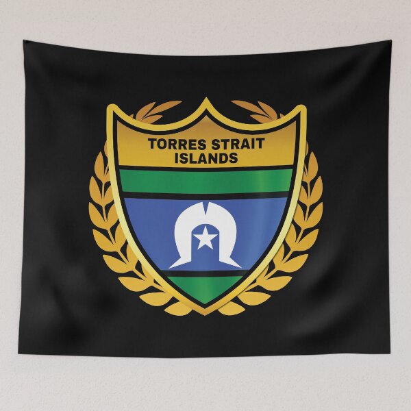 Item preview, Torres Strait Islands Gold Shield Flag designed and sold by RahallusNtx.