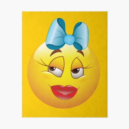 Cute Female Smiley Face Emoticon Art Board Print By Allovervintage Redbubble