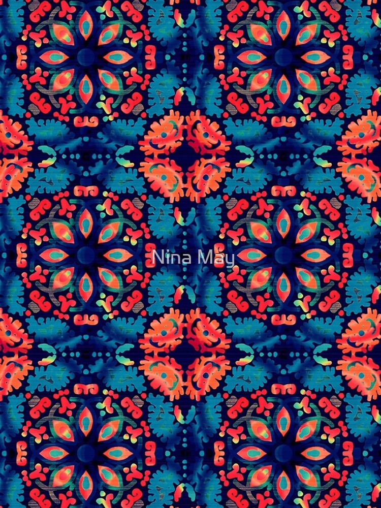 Orange and Blue Tile by ninabmay