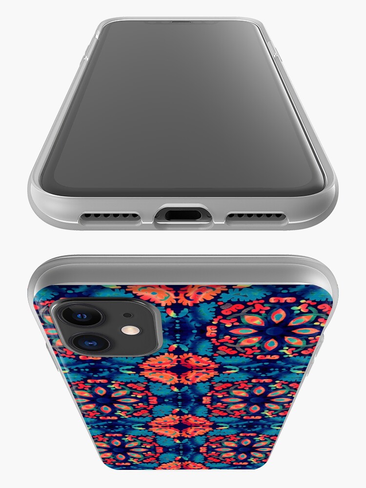 Alternate view of Orange and Blue Tile iPhone Case & Cover