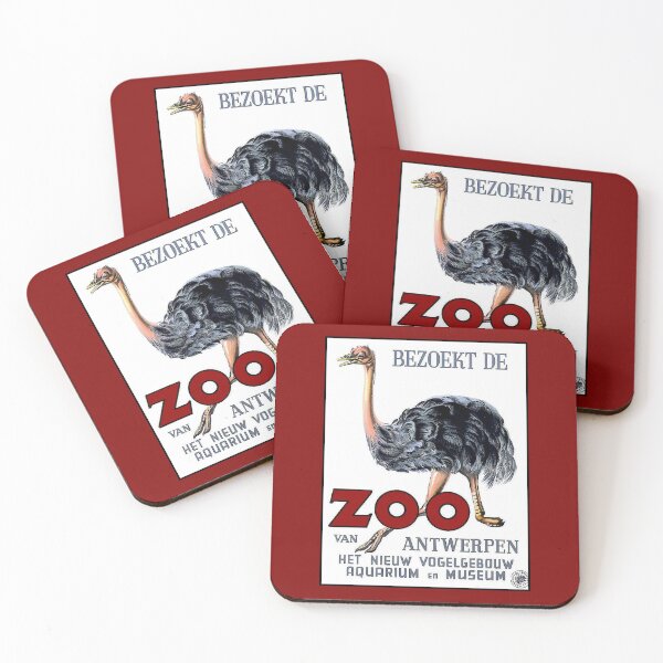 Item preview, BEZOEKT DE ZOO; Vintage Antwerpen Aquarium en Museum Print designed and sold by posterbobs.