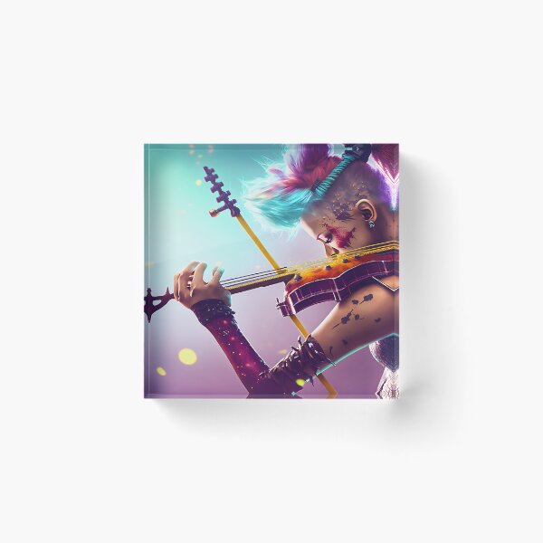 Item preview, Punk girl playing an electric violin designed and sold by AiAholic.