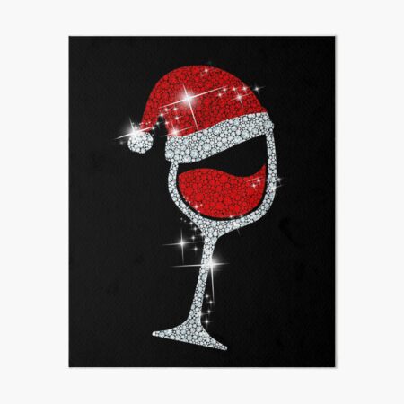Ugly Christams Sweatshirt Red Wine Glass Santa Hat Graphic