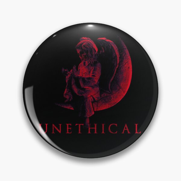 Item preview, Unethical Angel Wings With Skull Face Sitting On Crescent Moon designed and sold by SimpleAndGreat.