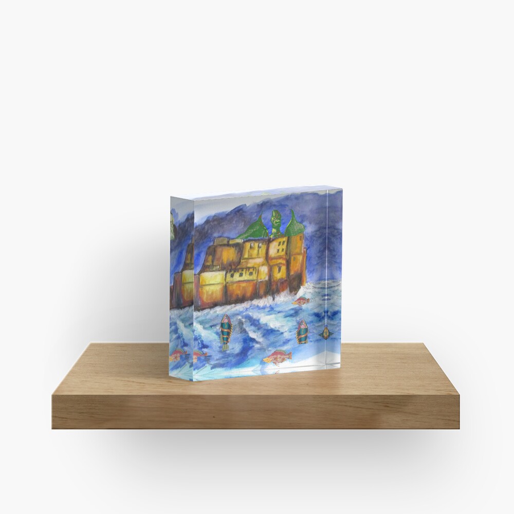 Stormy Castle Infested Acrylic Block