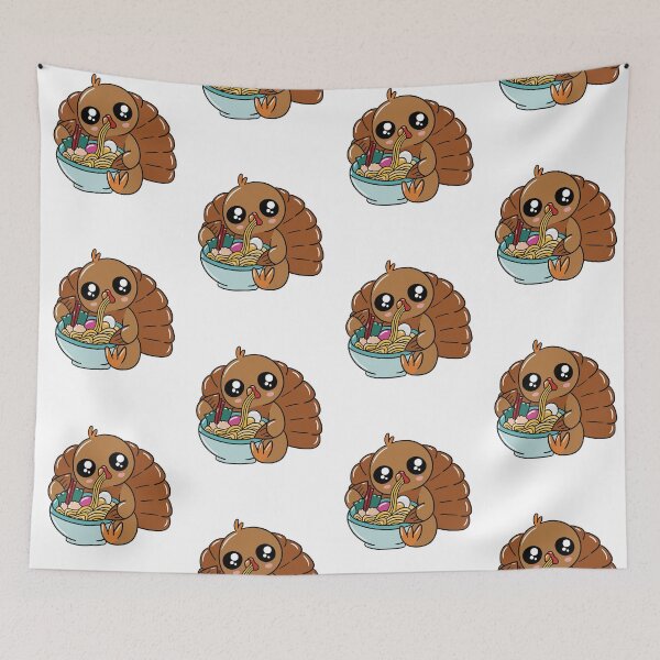 Item preview, Kawaii Turkey Eating Ramen Funny Thanksgiving Turkey Day designed and sold by Trankix.