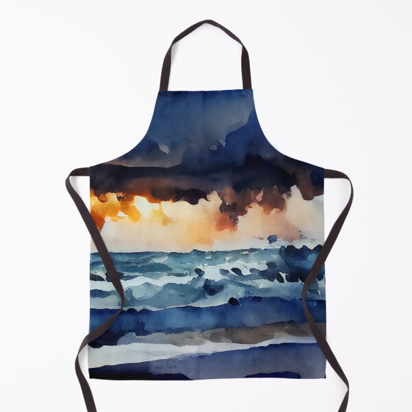 Item preview, Stormy Ocean in Deep blue colors on Evening Sunset  designed and sold by aricutcia.