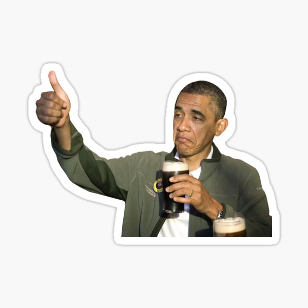 Barack Obama Bottoms Up Sticker