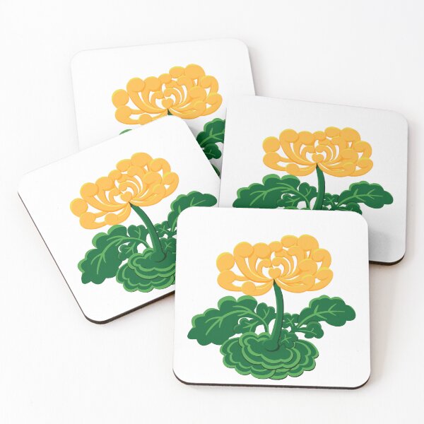 Item preview, Golden Chrysanthemum with Green Leaves designed and sold by Moyanana.