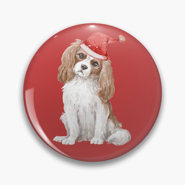 Item preview, Cute Cavalier King Charles Spaniel with Santa Claus' hat - christmas dog collection designed and sold by Olivvier.