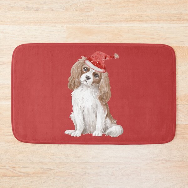 Item preview, Cute Cavalier King Charles Spaniel with Santa Claus' hat - christmas dog collection designed and sold by Olivvier.