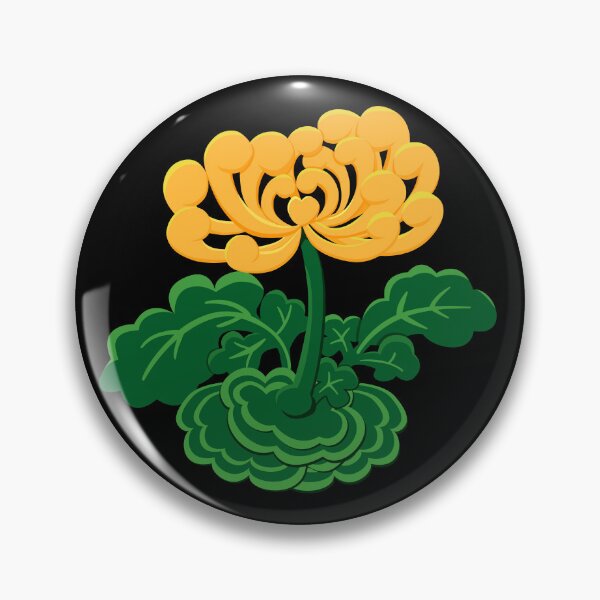 Item preview, Golden Chrysanthemum with Green Leaves in Black designed and sold by Moyanana.