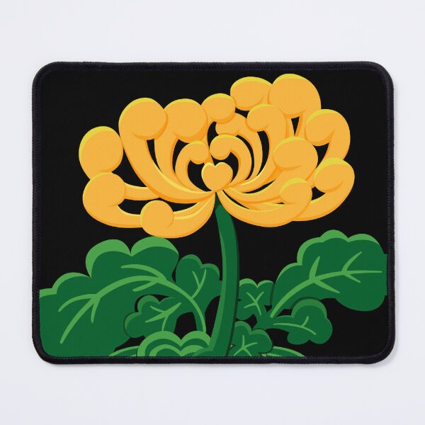 Item preview, Golden Chrysanthemum with Green Leaves in Black designed and sold by Moyanana.