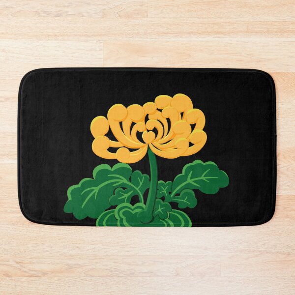 Item preview, Golden Chrysanthemum with Green Leaves in Black designed and sold by Moyanana.