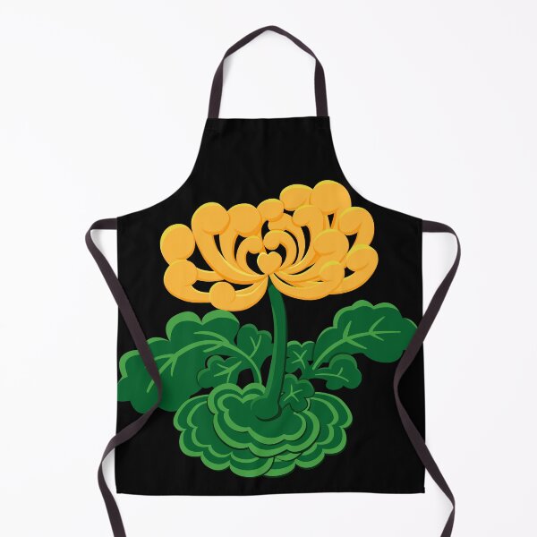 Item preview, Golden Chrysanthemum with Green Leaves in Black designed and sold by Moyanana.