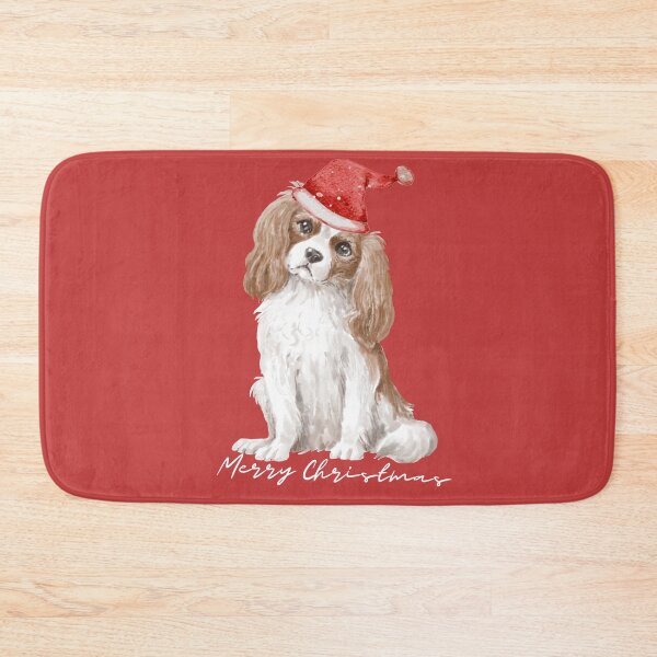 Item preview, Cute Cavalier King Charles Spaniel with Santa Claus' hat 2 - christmas dog collection designed and sold by Olivvier.