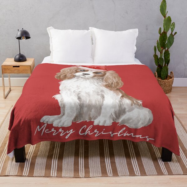 Item preview, Cute Cavalier King Charles Spaniel with Santa Claus' hat 2 - christmas dog collection designed and sold by Olivvier.