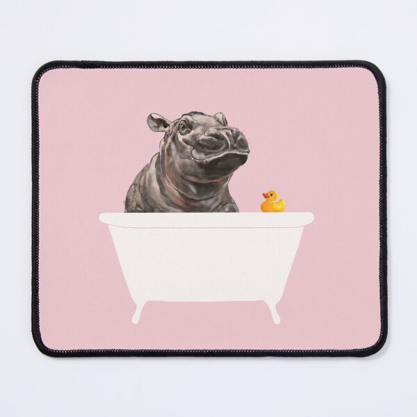 Item preview, Baby Hippo in Bathtub Pink designed and sold by bignosework.