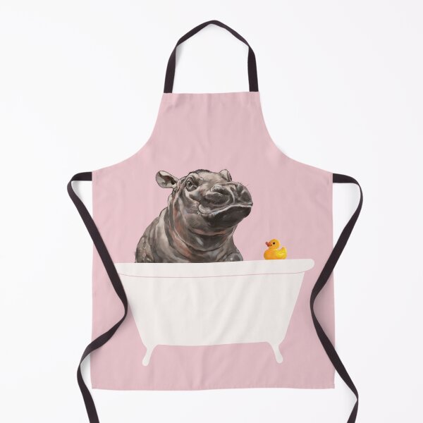 Item preview, Baby Hippo in Bathtub Pink designed and sold by bignosework.
