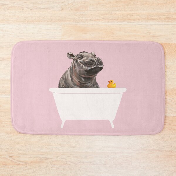 Item preview, Baby Hippo in Bathtub Pink designed and sold by bignosework.