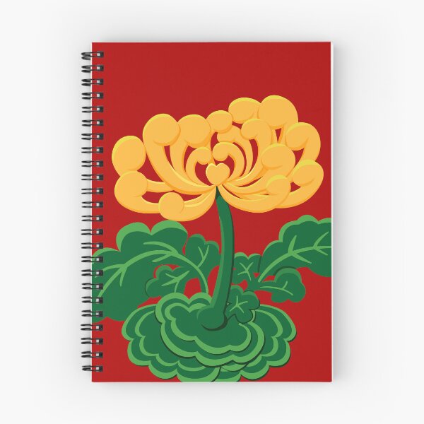 Item preview, Golden Chrysanthemum with Green Leaves in Bright Red  designed and sold by Moyanana.