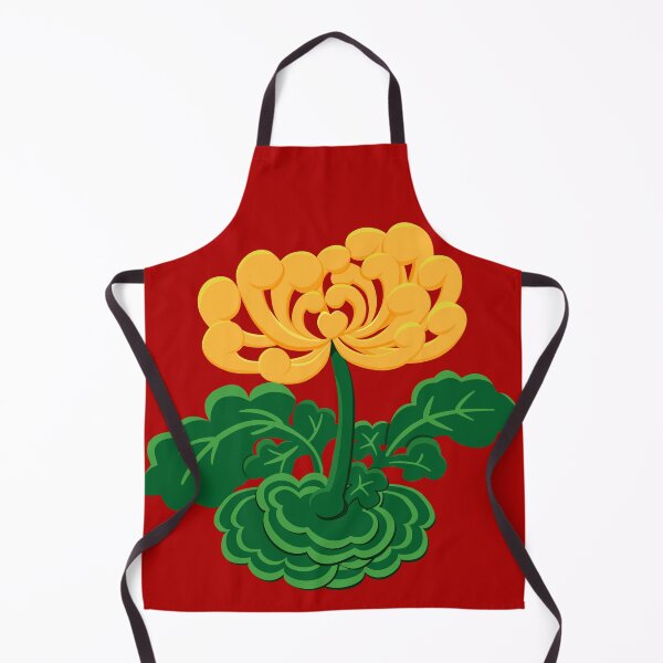 Item preview, Golden Chrysanthemum with Green Leaves in Bright Red  designed and sold by Moyanana.