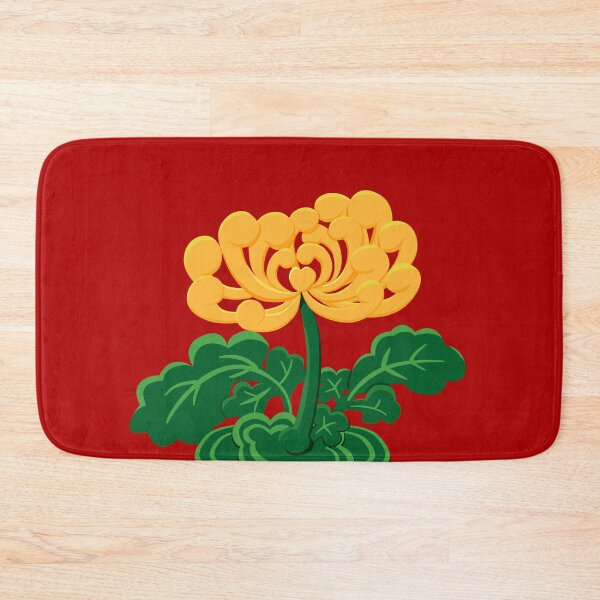 Item preview, Golden Chrysanthemum with Green Leaves in Bright Red  designed and sold by Moyanana.