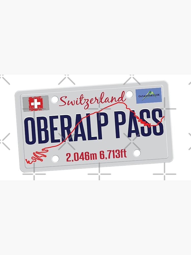Poster for Sale mit Oberalppass Oberalppass Switzerland Suisse Schweiz Motorrad  Aufkleber T-Shirt Aufkleber 01 von OuterShellUK