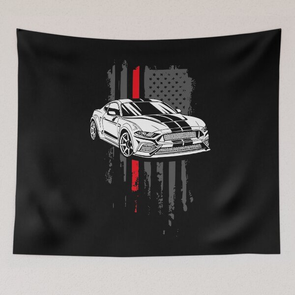 Item preview, Patriotic American Flag V8 Muscle Car Pony Mustang designed and sold by AutoDesignWerks.