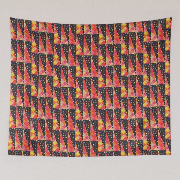 Item preview, Quilt, 3 triangle pattern. orange quilt square, geometric design,  designed and sold by Nostrathomas66.
