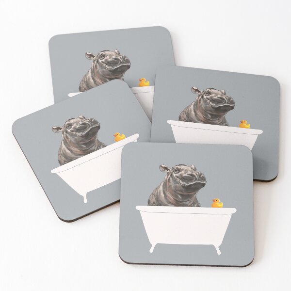 Item preview, Baby Hippo in Bathtub Grey designed and sold by bignosework.