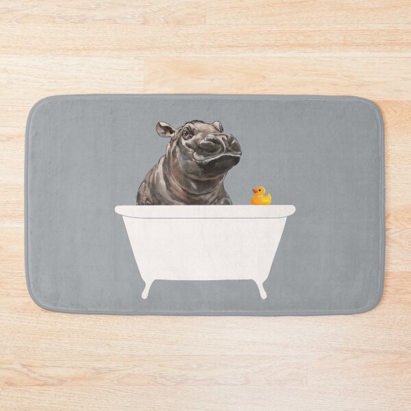 Item preview, Baby Hippo in Bathtub Grey designed and sold by bignosework.