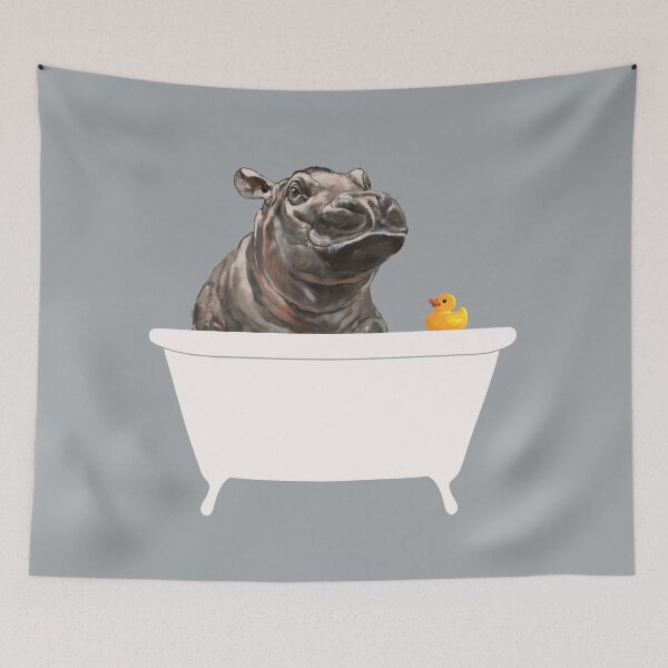 Item preview, Baby Hippo in Bathtub Grey designed and sold by bignosework.