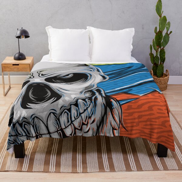 Artikelvorschau, Modernes, kantiges grafisches bärtiges Totenkopf-Funky-Kunstdruckmuster entworfen und verkauft von CharJens.