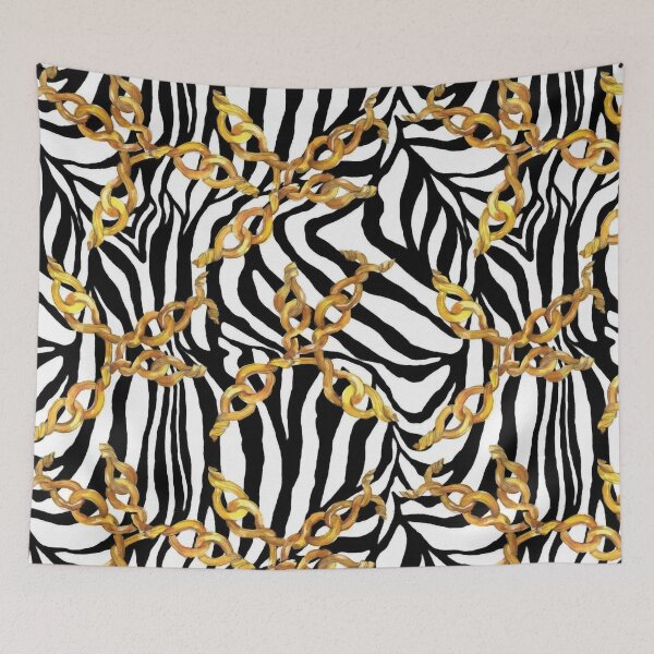 Item preview, Watercolor Golden chains on zebra background designed and sold by Pavnud.