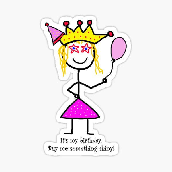 Birthday Princessitude! (Blond) Sticker