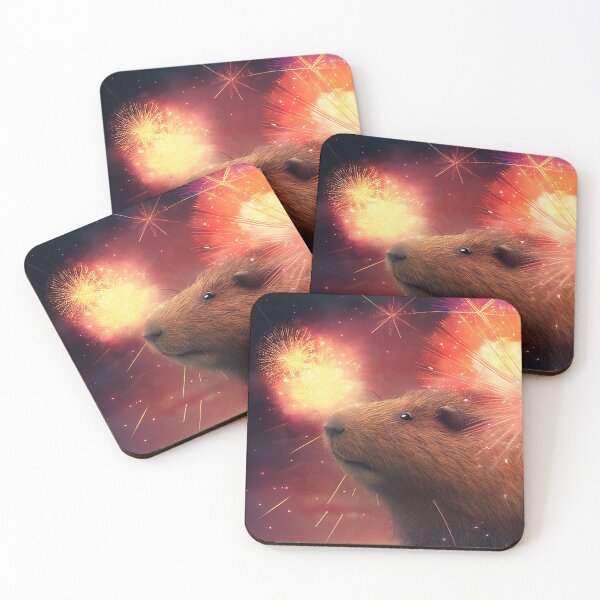 Item preview, Bright Exploding Fireworks Capybara designed and sold by CapybaraCentral.