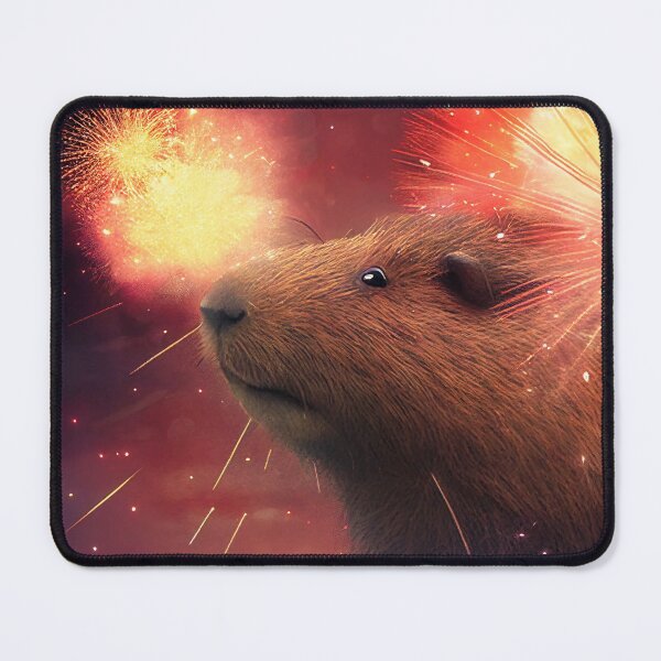 Item preview, Bright Exploding Fireworks Capybara designed and sold by CapybaraCentral.