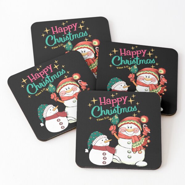 Item preview, Funny snowmen with Happy Christmas.  Salvation to all People Titus 2:11  designed and sold by onlyscriptures.