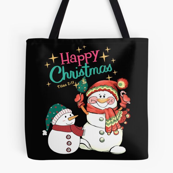 Item preview, Funny snowmen with Happy Christmas.  Salvation to all People Titus 2:11  designed and sold by onlyscriptures.