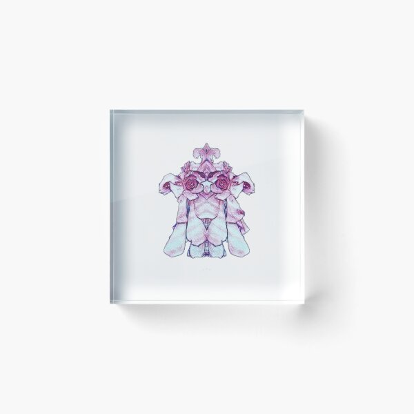 Item preview, Top-knot dog in light blue and pink designed and sold by FlossOrFi.